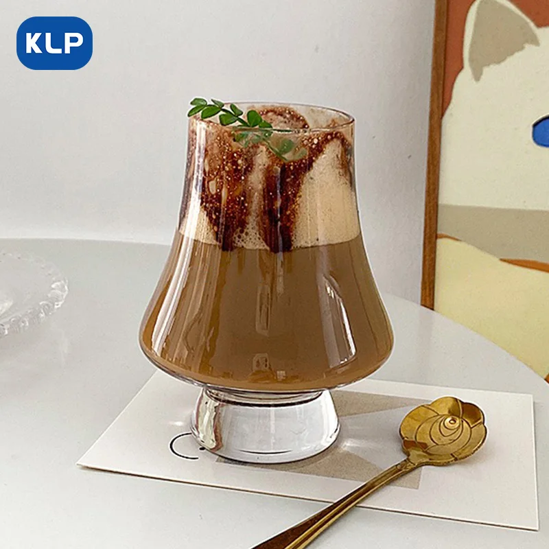 Vintage Short Stem Champagne Flutes Crystal Glassware Big Belly Cup Tulip Glass