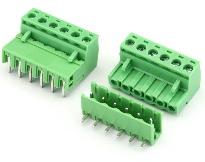 Spring pluggable push in quick wire connector brass PCB terminal screw 2-10 pins 3.5mm 3.81mm 5.0mm 5.08mm Wire Connectors