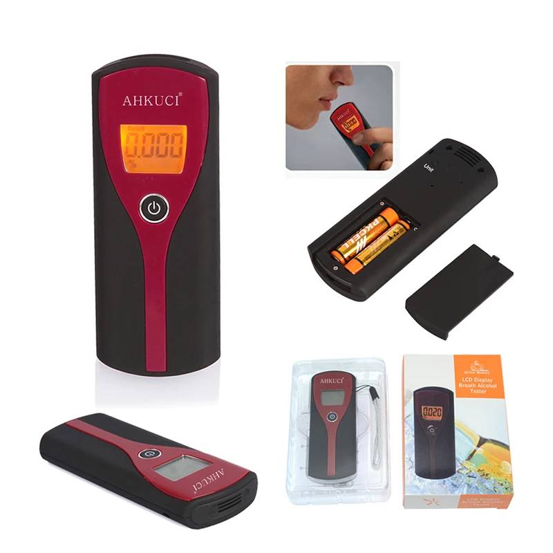 Professional digital alcohol breath tester easy use alcohol detector with LCD backlight display, AT-6880