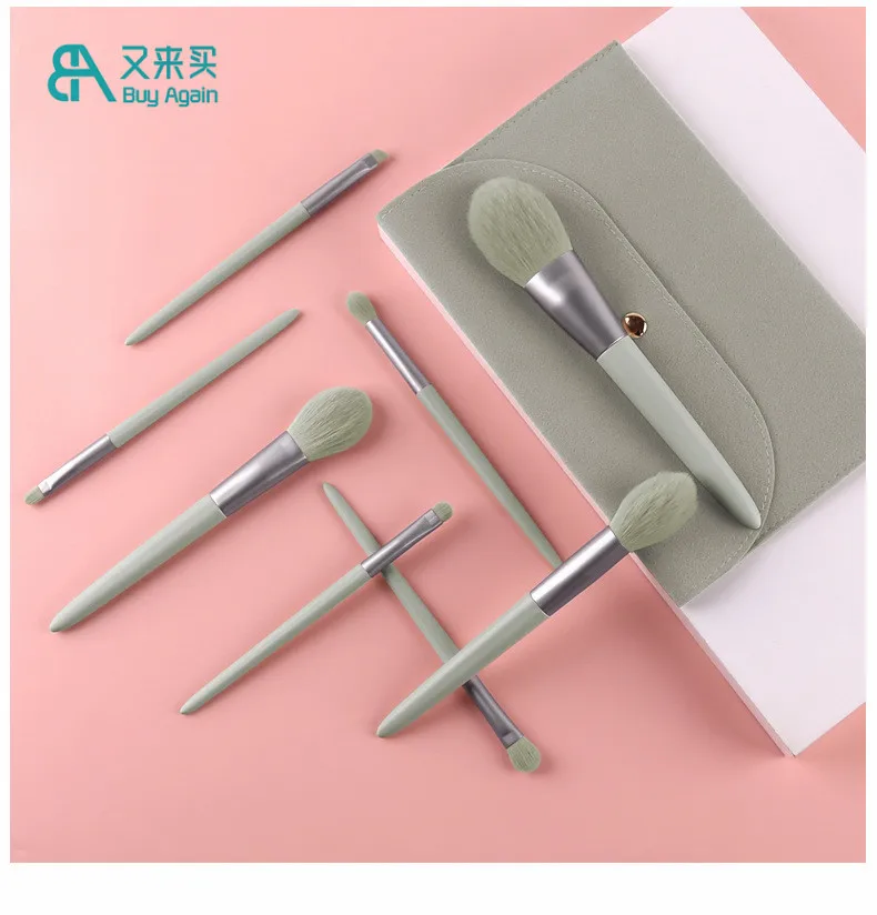 Buy Again 2021 new luxury 8pcs makeup brushy organizer makeup brushes set the matcha green