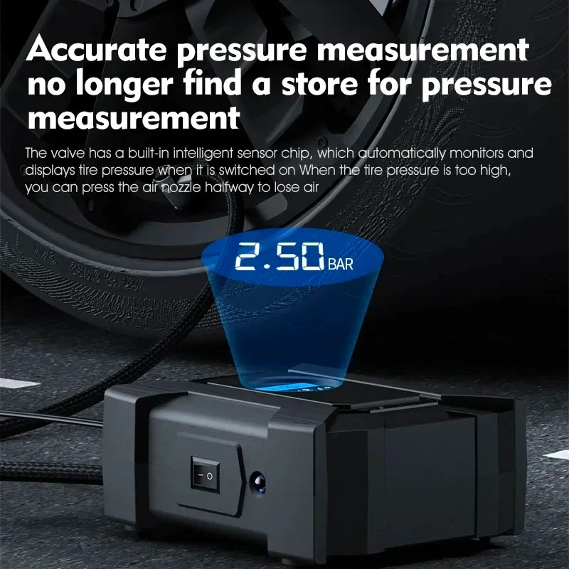 Car Inflatable Pump 12V Air Compressor Portable Automobile Tire Inflator Electric Automobiles on Car Air Compressors Tool