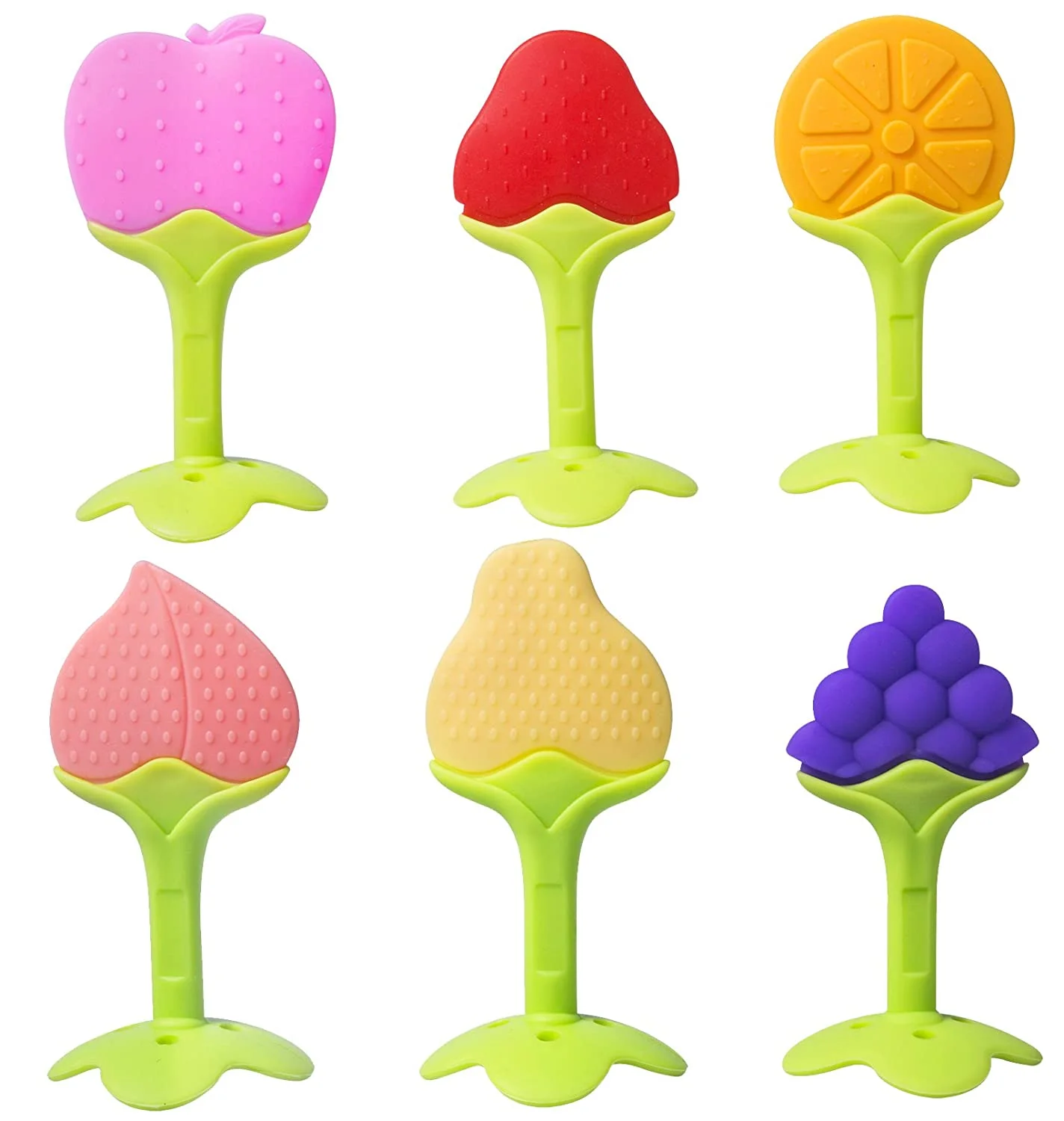 Wholesale Baby Tooth Training Chewable Silicone Teether Teething Toys BPA Free Soft Fruit Shape Baby Silicone Teether Toy