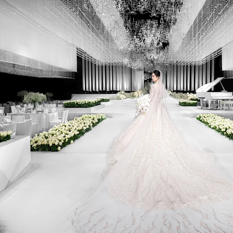 Unique Design Indoor Decoration Custom Hotel Lobby Banquet Hall Villa Luxury Wedding LED Chandelier