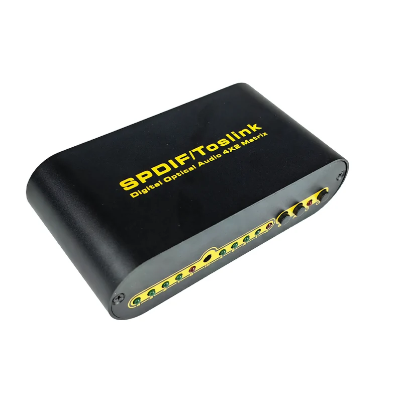 4x2 Digital Optical Audio  Support 5.1 DTS PCM , IR Control SPDIF Toslink Matrix 4 In 2 Out Audio Matrix with Remote Control
