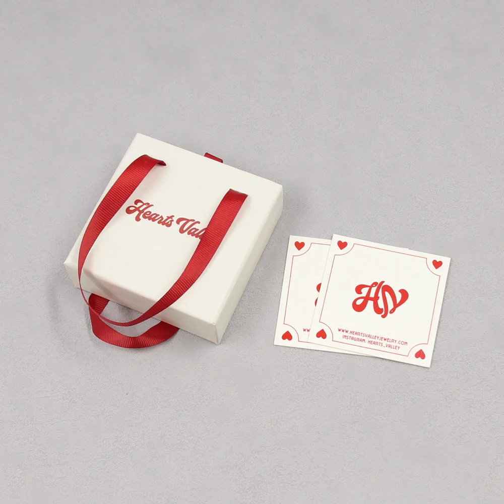 New Style Factory Wholesale Ring Necklace Bangle Wedding Gift Packaging Custom logo Jewelry Box with Ribbon Handle