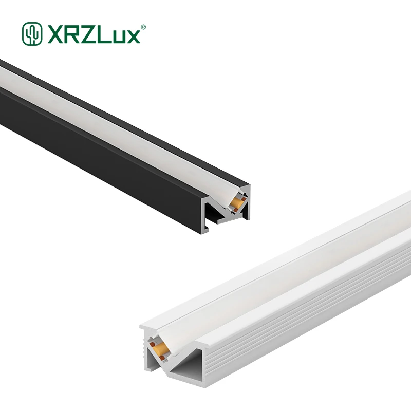 XRZLux 1m LED Under Cabinet Strip Light 45 Degree Beam Oblique Lighting Thin Built-in Layer Shelf Aluminum Profile Led Bar Lamp