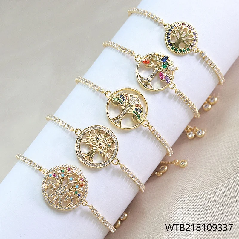 2021 trending products fashion jewelry rainbow zirconia The tree of life bracelet
