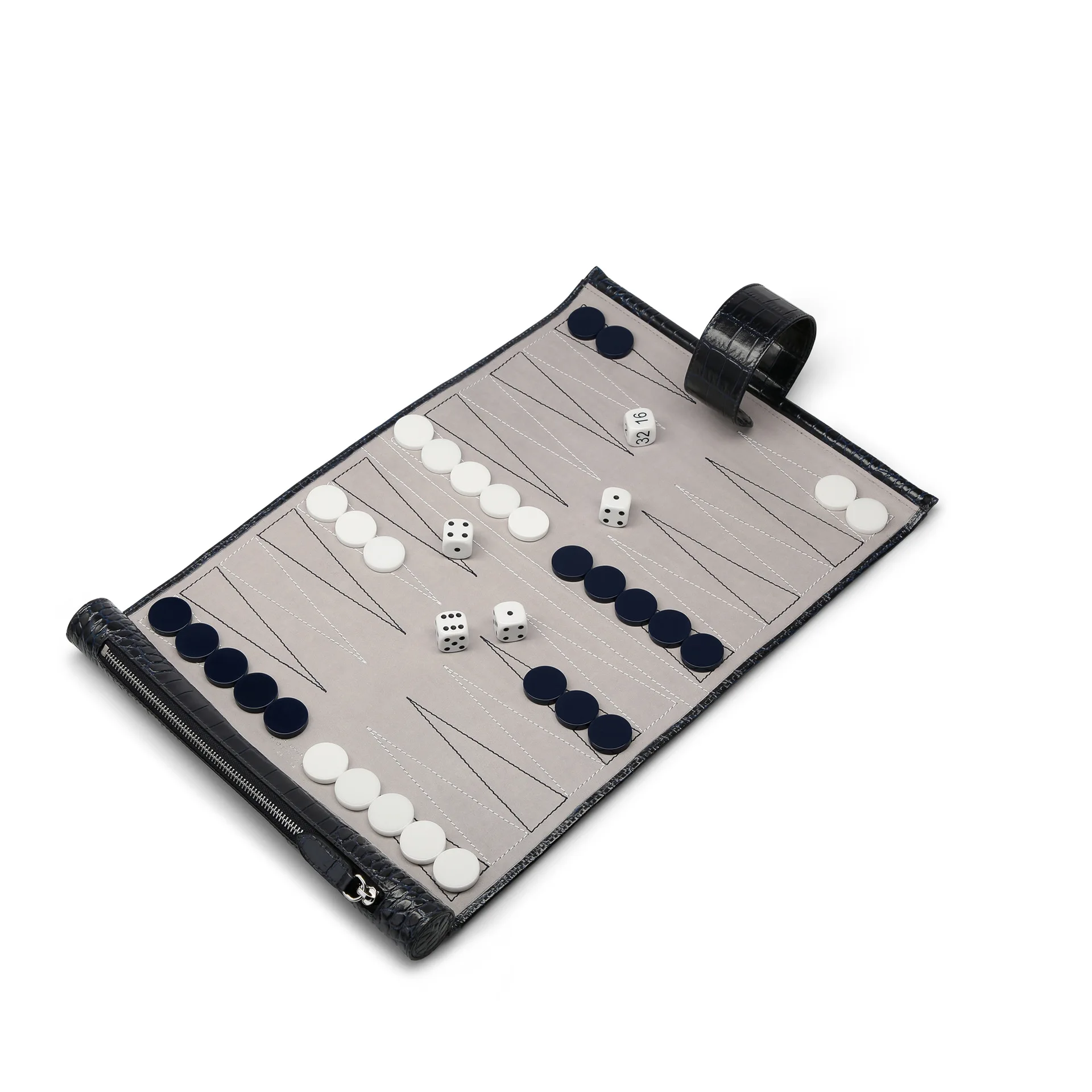 2024 New Customized Handmade Portable Smart Soft Traveling PU Leather Roll-up Backgammon Luxury Game Set Game Set