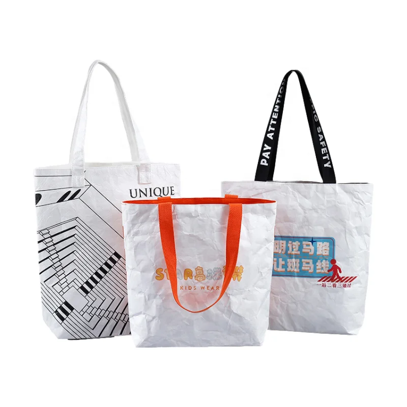Eco-Friendly Coated Tyvek Bag Waterproof Dupont Tyvek Paper Shopping Tote Bag Custom Print