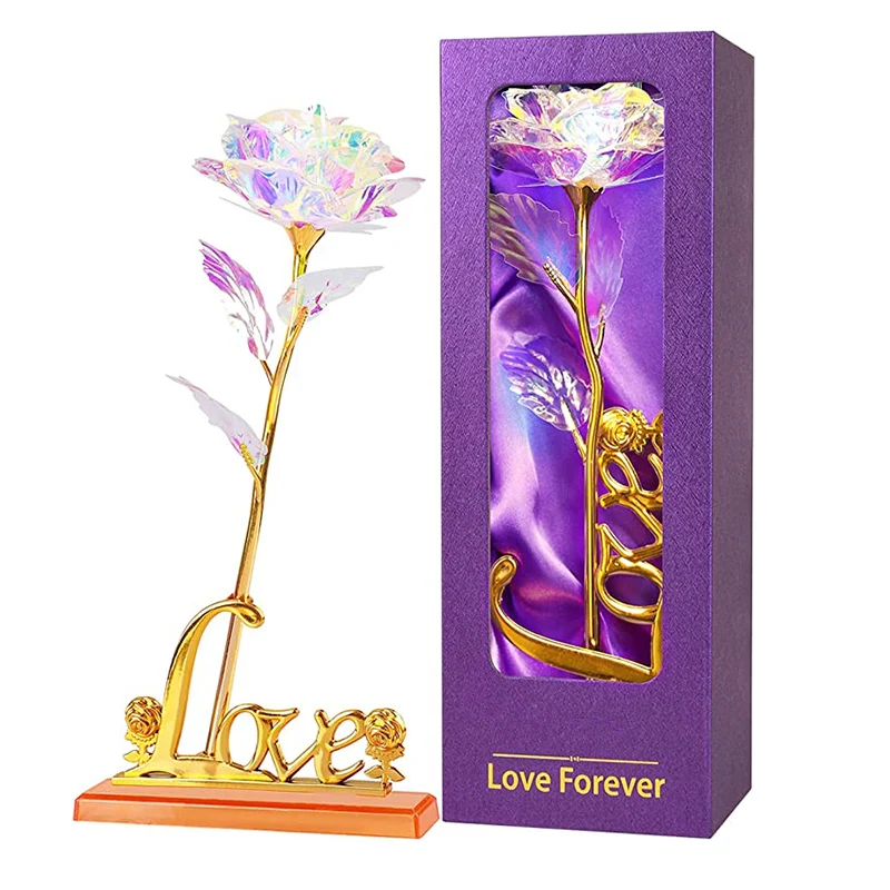 UO красочная Роза Galaxy 24K, Золотая фольга, розы, Декор, искусственные розы, подарки с любовной формой, основа для Дня Святого Валентина, благодарения