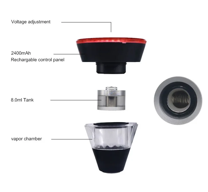 2019 new inventions 2500mah e head hookah, e hookah head, square e head