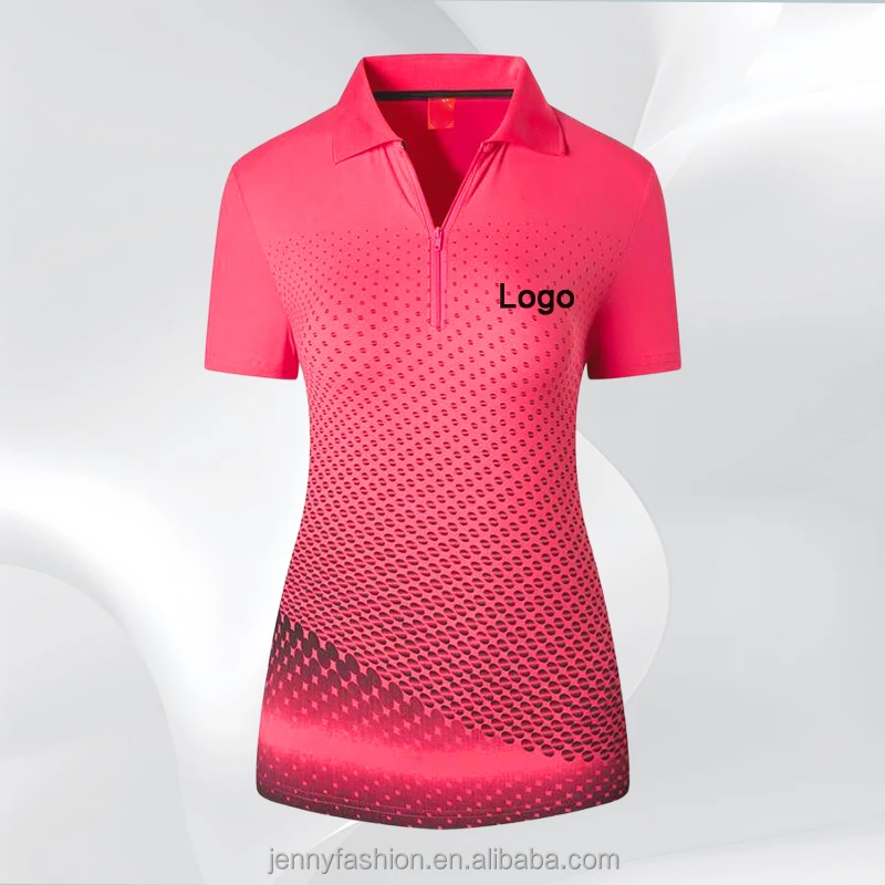 Custom Logo Design 100 Polyester Mesh Quick Dry Short Sleeve T-Shirts for Women Casual Style with Anti-Wrinkle Knitted Fabric