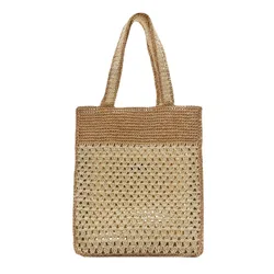 2022 The Newest Style Ladies Handbags Summer  Leisure Paper Straw Woven  Beach Tote  Fashion Custom Crochet Beach Travel Bag