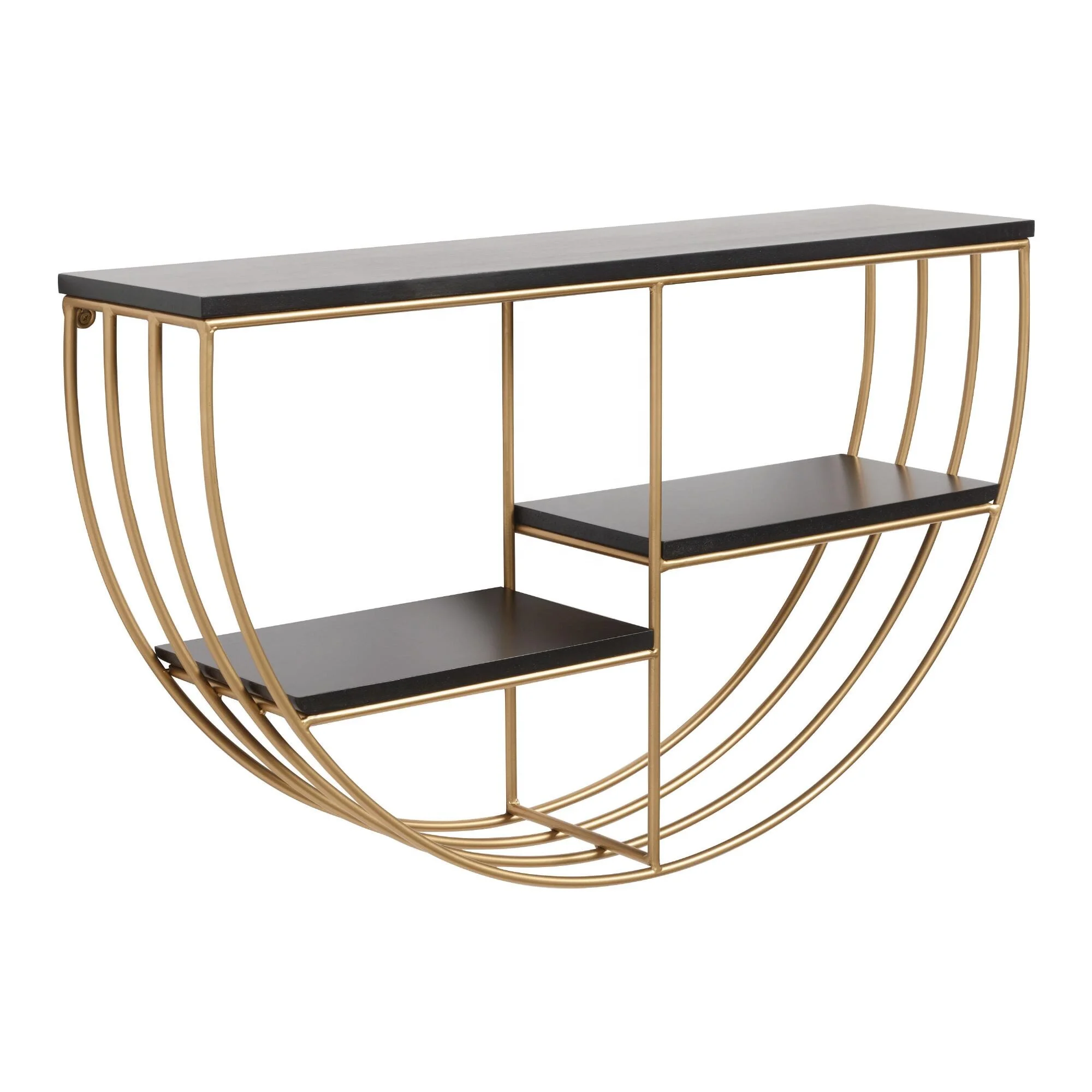
Half Round Gold and Black Wall Shelf 
