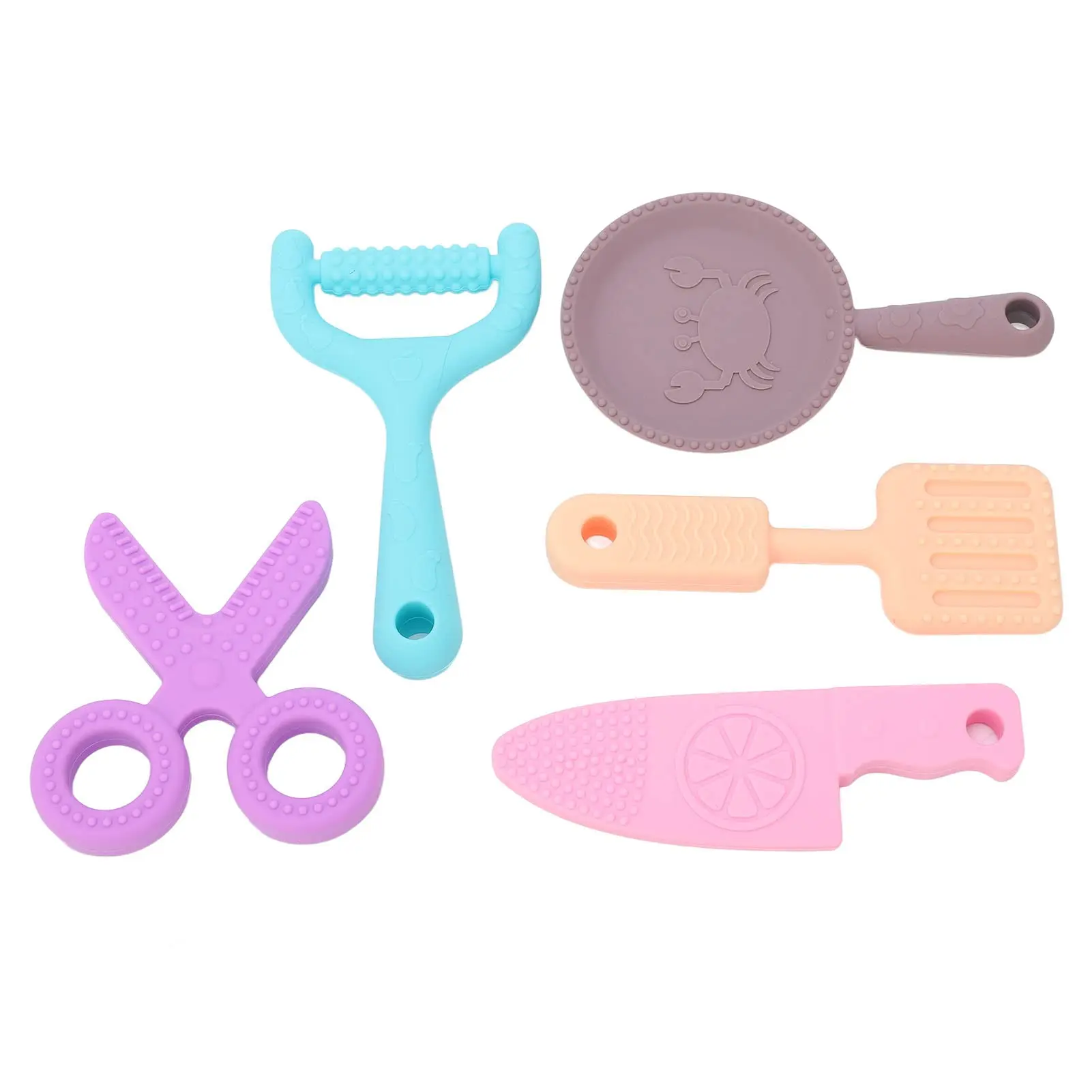 Silicone Kitchen Toys Set, for Kids Play Kitchen Accessories Play Set, Silicon Cutting Teether Soft Toys