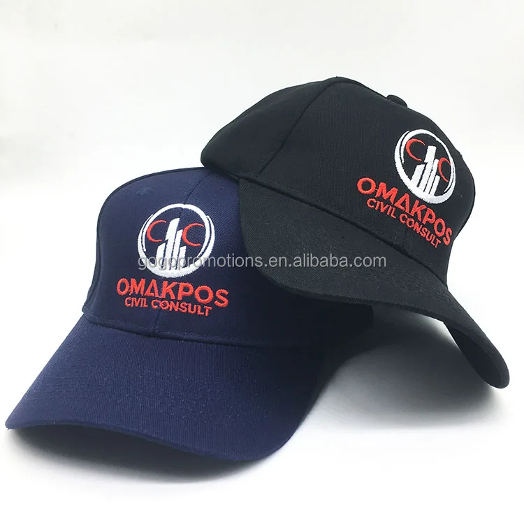 OEM Factory hats custom logo embroidered wholesale black baseball caps for men