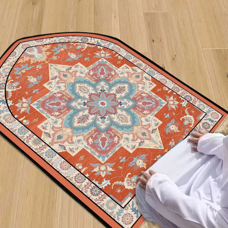 new design wholesale muslim  Prayer Mat soft fabric non slip material kneeling mat worship mat