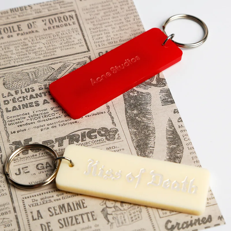 Acrylic engraving custom keychain depth bump hand-decorated gift creative personality signature anti-lost pendant
