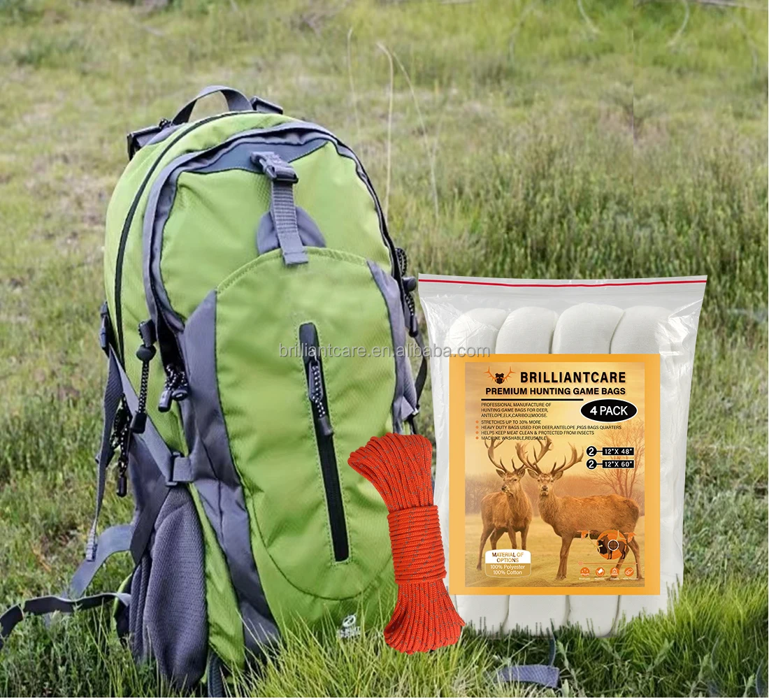 Elk Game Bags Hunting Meat Bag 5-Pack Reusable Rolled Heavy Duty Quarter Bags