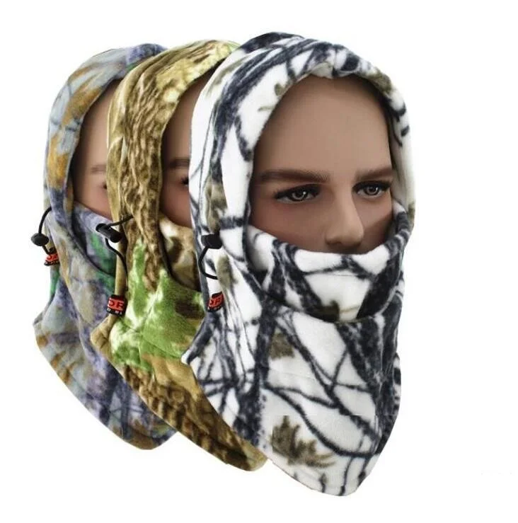 Ветрозащитная уличная зимняя теплая флисовая маска на все лицо камуфляжная Балаклава Лыжная маска для езды на велосипеде мотоцикле лыжах сноуборде