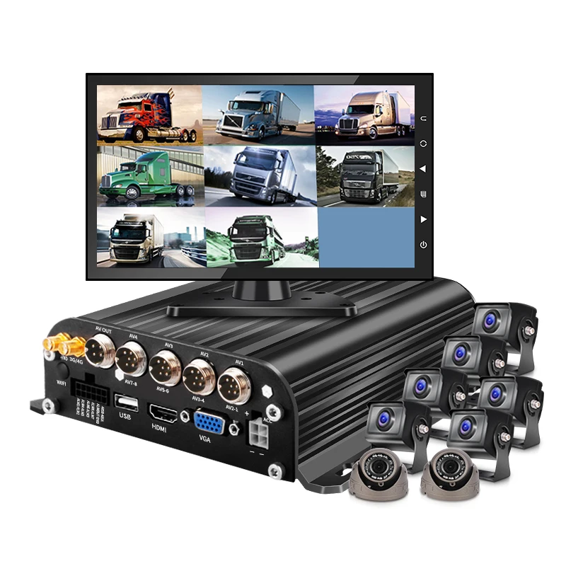 CCTV Car Video Recorder 8CH 1080P 720P MDVR Support 128GB SD Card Mobile DVR For Truck Bus Taxi Black Box