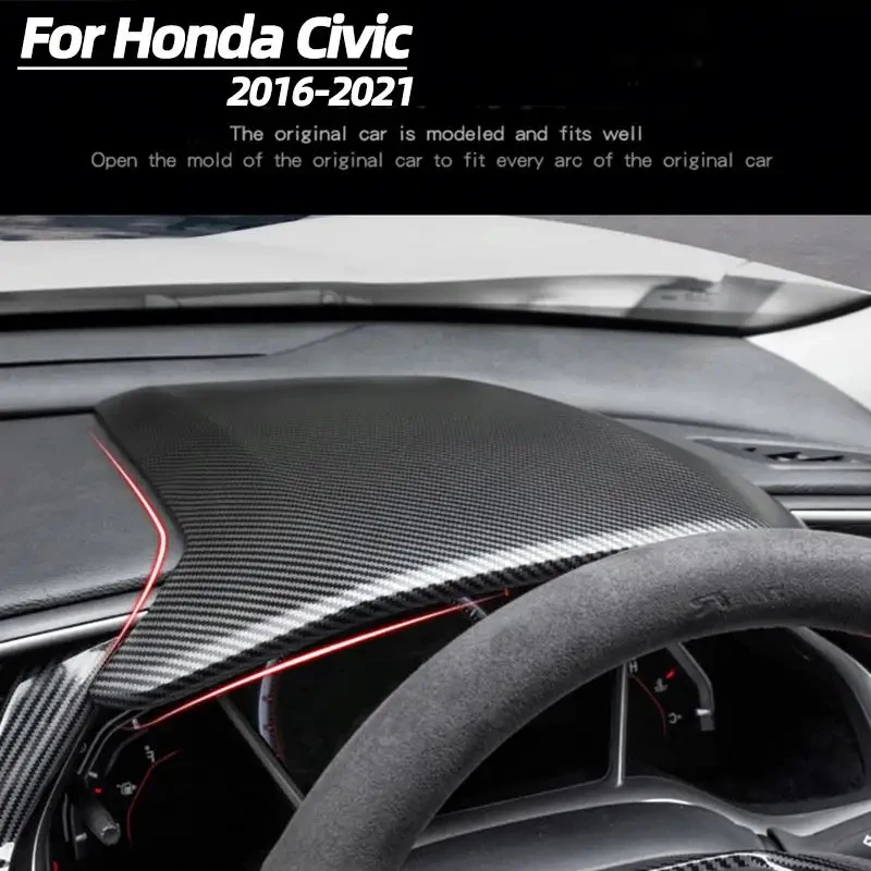 For Honda Civic 10th Gen FK7 FK8 SIFC Carbon Fiber Dashboard Cover Center Console Steering Wheel  Speeeter Cover Car Accessories