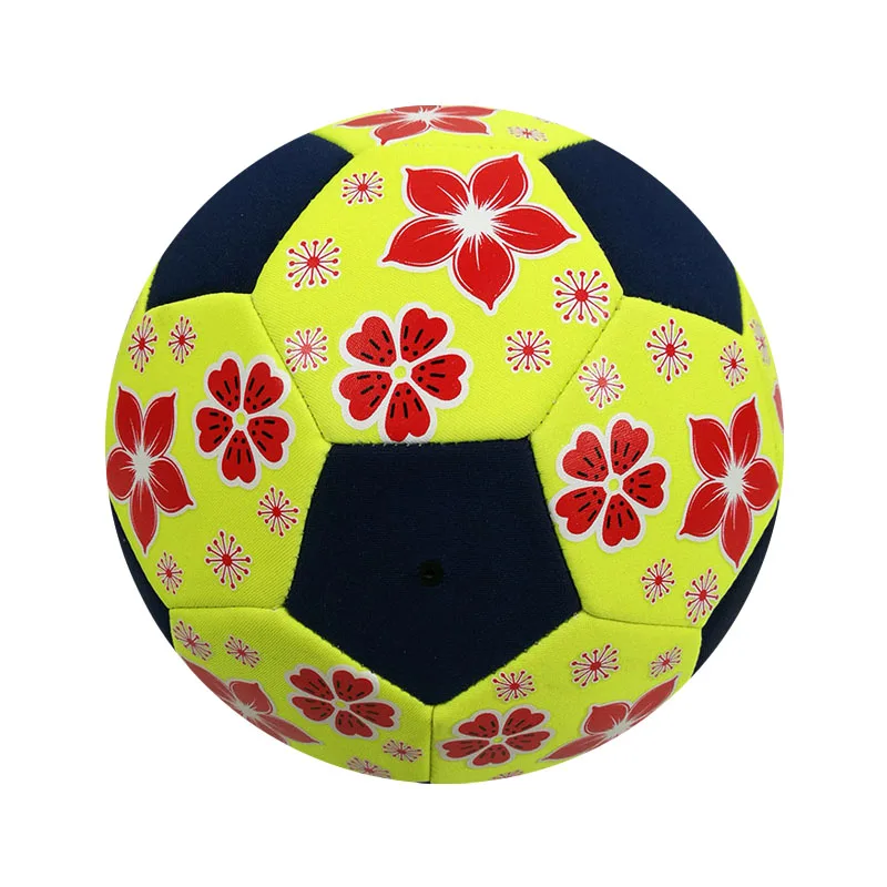 Size five plum blossom pattern SBR RB soft entertainment neoprene beach soccer ball