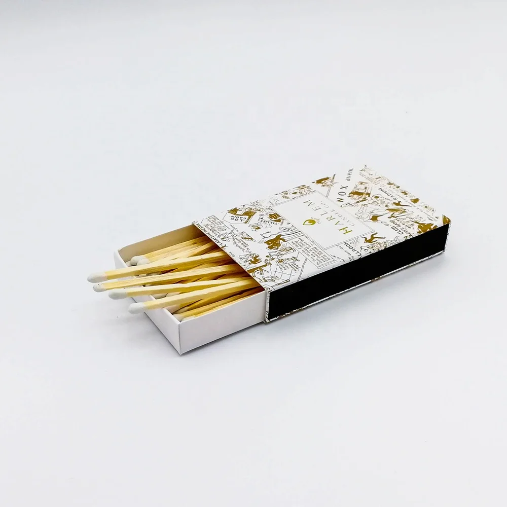 4 Inch Candle Matches Matches Box Custom Printed Safety Wooden Matchsticks 100mm Colored Match Stick bunch