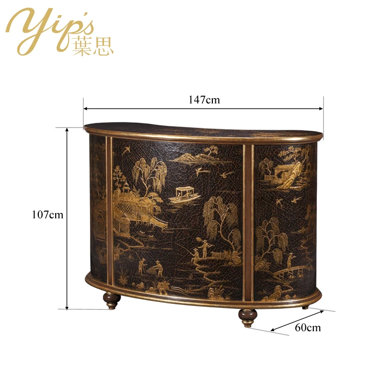  Yips LD-1605-1416 китайская серия ручная роспись золотой лист китайский узор барный стол для