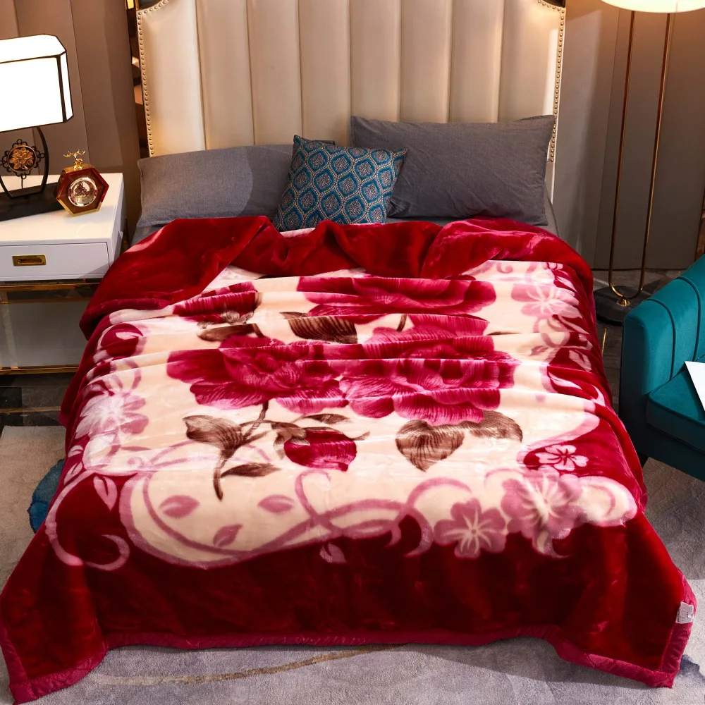 Extra Thick Raschel Blanket Custom Printed Cheap Soft Polyester Flannel Fleece Blanket