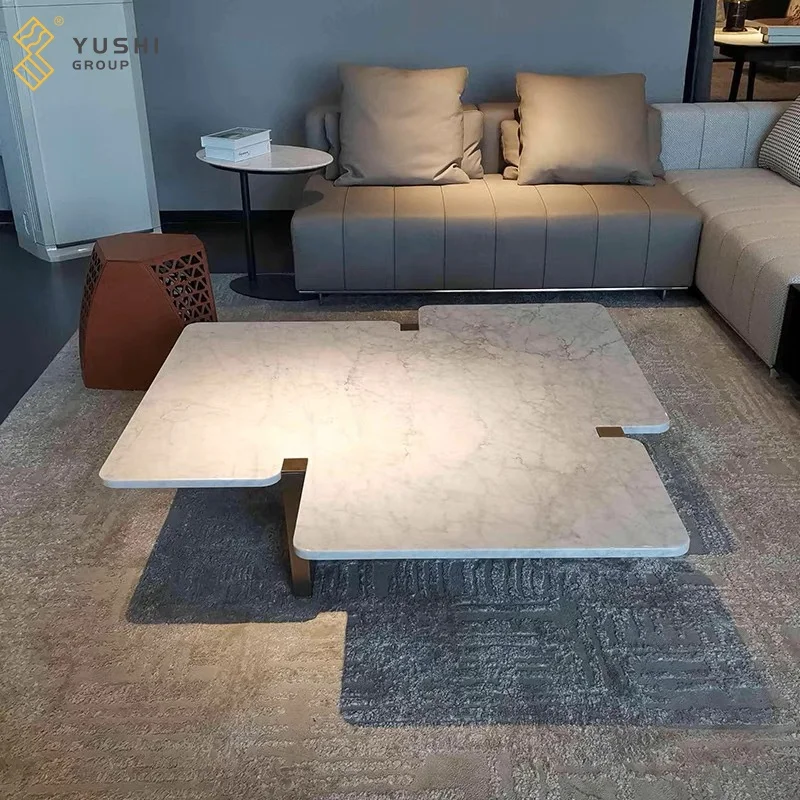 Yushi Group Creative Design Italian Minimalist Irregular Coffee Table Modern Living Room Marble Coffee Table