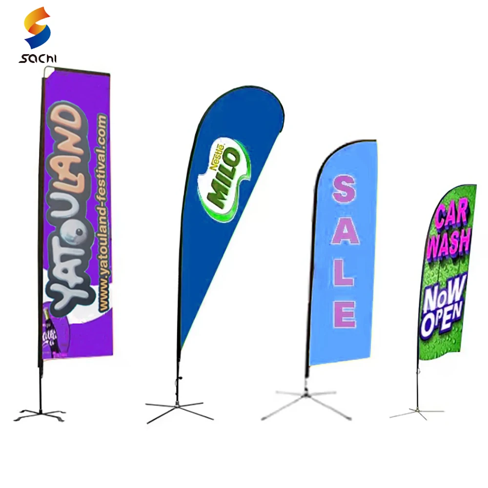 Outdoor Custom beach flag advertising Flying banner Tear Drop Flag Teardrop Feather Promotional Business Feather Flag Banner