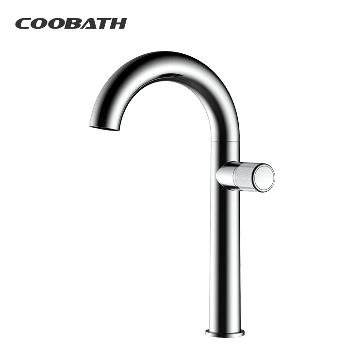 Modern Wholesale Customizable Bathroom Brass Rotary Switches Sink Faucet Brass Wall Mounted Basin Mixer Faucet