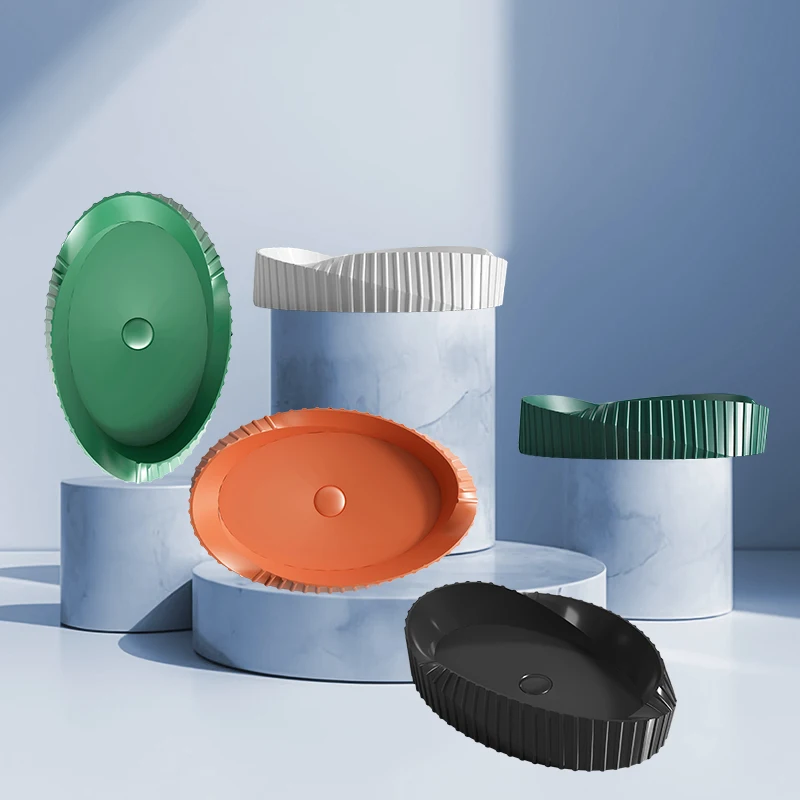 Colourful new arrival creativity irregularity shape porcelain table top lavabo countertop ceramic wash basin sink for bathroom