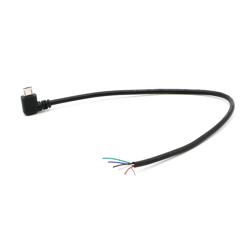 Прямоугольный локоть micro usb 5 pin разъем на проводов Открытый