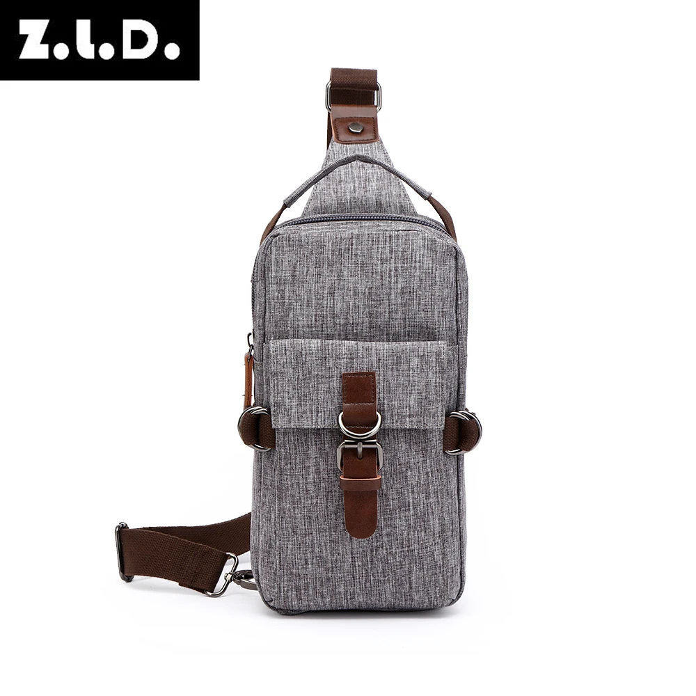 ZUOLUNDUO Wholesale High Quality Canvas Unisex Travelling Cross Body Shoulder Messenger Bags sling Chest Bag for Men