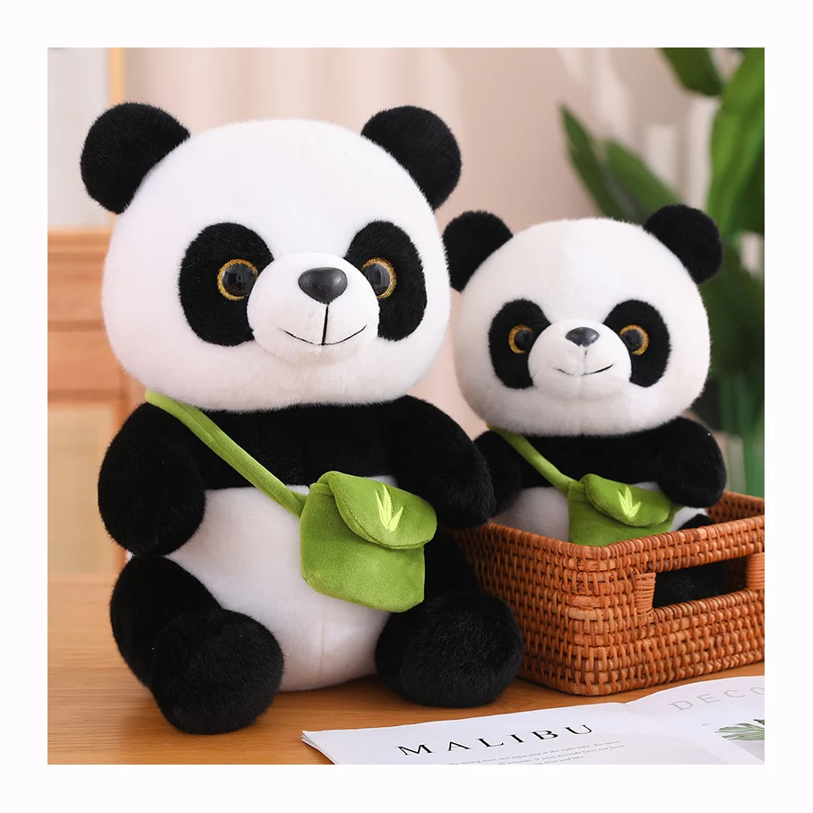 New Style Stuffed Panda Soft Animal Message Bag Chinese Panda Plush Toy Panda Toy For Kids