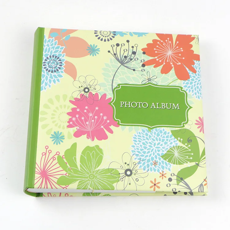 
Book bound 4*6 inch green flower 200 photos printed paper cover floral photo album 