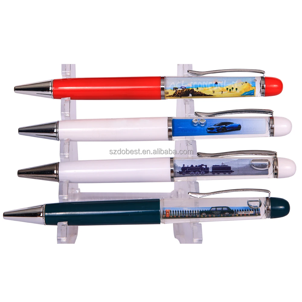 Wholesale Souvenir Custom Characters Cartoon Floater Whole Sale Glitter PVC Liquid Pen