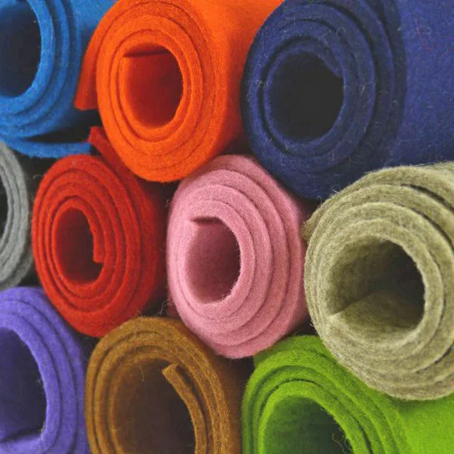 
Colored wool felt is used for decorative arts and crafts, hand-made bags and home furnishing 