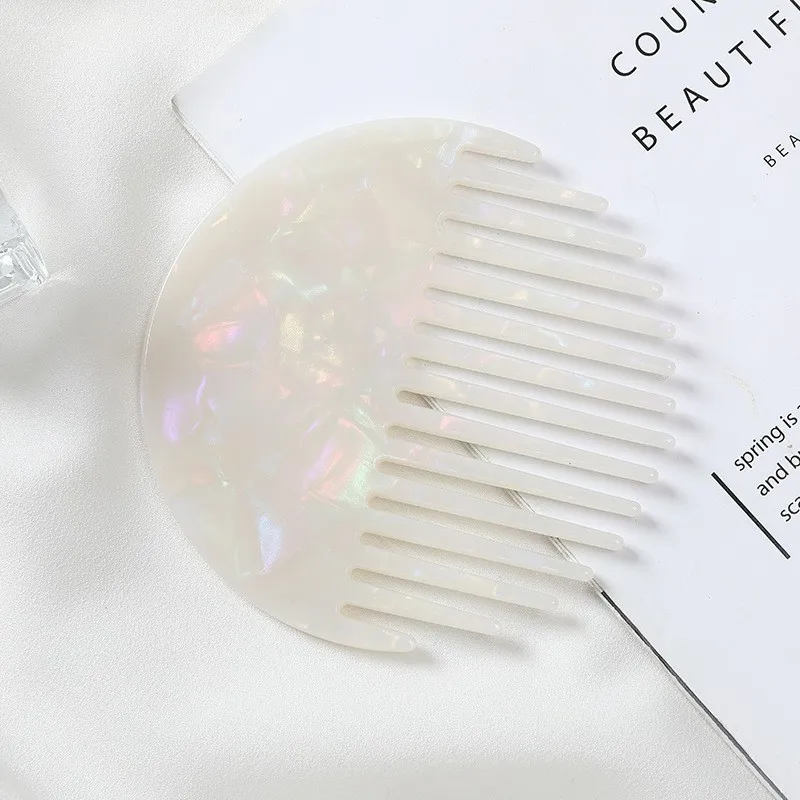 SAIYII Hot Selling Customized Leopard Wide Tooth Round Comb Cellulose Acetate 4 MM Travel Hair Comb Anti-Static Combs For Women