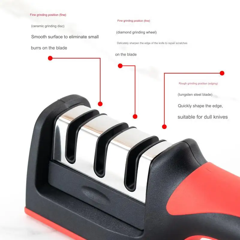 Professional Manual Plastic Nonslip Handle Sharpening Stone Sharp Blades Scissor Professional Knife Sharpener