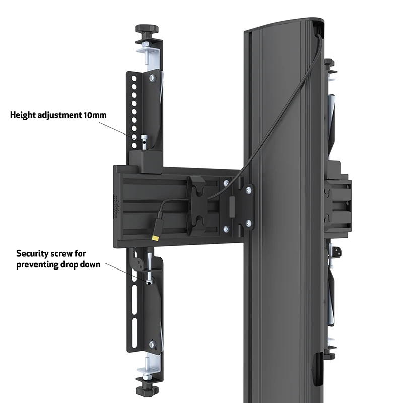 Quad Screen mobile TV Stand With Micro Adjustable Bracket Arms