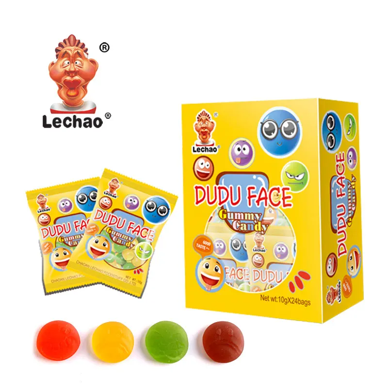 HALAL Dudu Face Fruit Gummy Candy Bulk Individually Wrapped Jelly Soft Candy Sweet Candy Toys