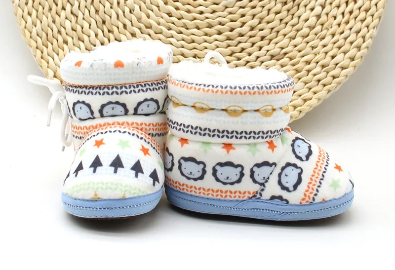 
Lovely High Quality Christmas New Design winter warm infant Colored Cotton Newborn Fleece Baby Booties Shoes 