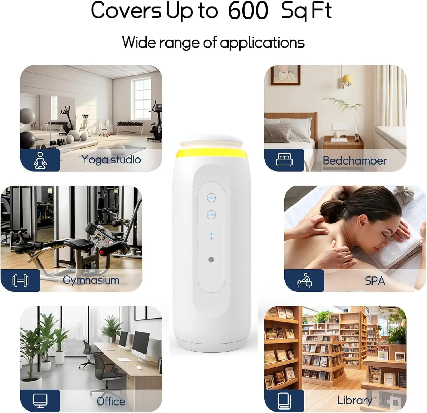 Portable 100ml Smart Aroma Diffuser Bluetooth Connectivity Wall Mounted Plug-In Home Silent Waterless Essential oil Aromatherapy