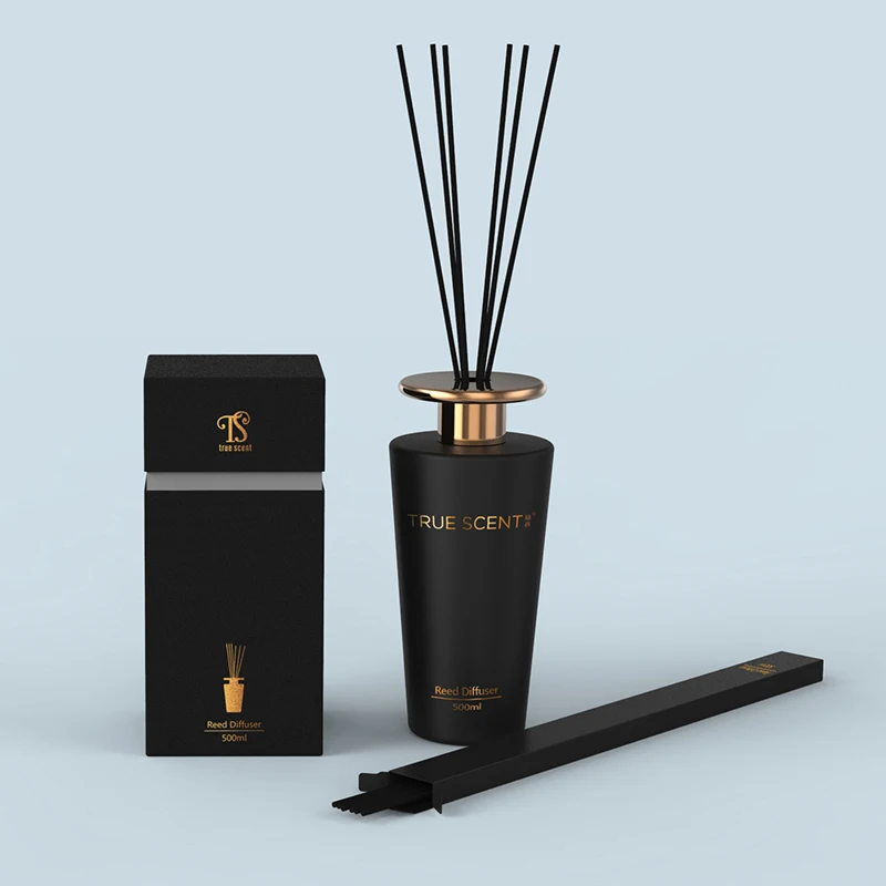 50ml 100ml 150ml 200ml 250ml 500ml 1000ml empty round reed diffuser glass bottle with metal cap reed diffuser packaging boxes