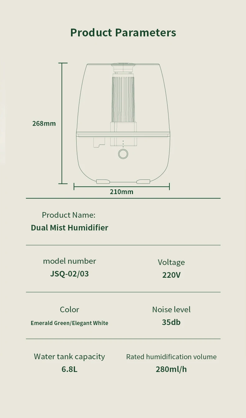 Newest OEM/ODM Wholesale Super Quiet Intelligent AI Voice Control Dual Mist Air Humidifier for Household Office