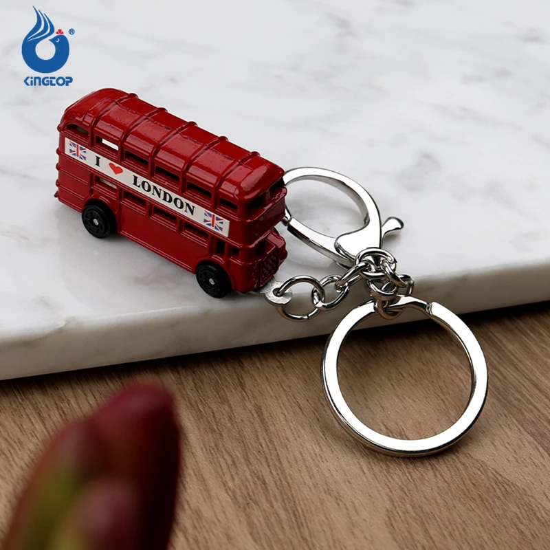 Wholesale Creative Souvenirs Pendants Uk Travel Commemorative Gifts Double Decker Bus Metal Keychains