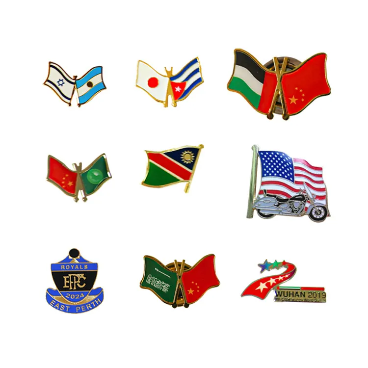 cheap wholesale patriotic National flag badge soft enamel  flag lapel pin with epoxy country pin